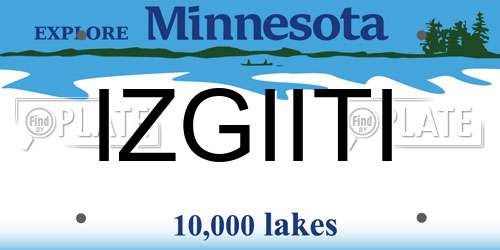 IZGIITI Minnesota License Plate