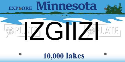 IZGIIZI Minnesota License Plate