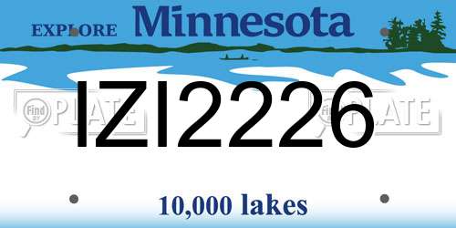 IZI2226 Minnesota License Plate