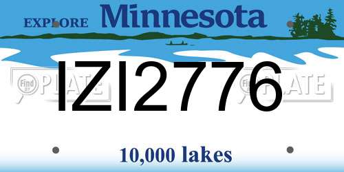 IZI2776 Minnesota License Plate