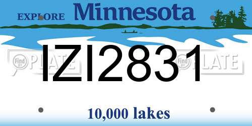 IZI2831 Minnesota License Plate