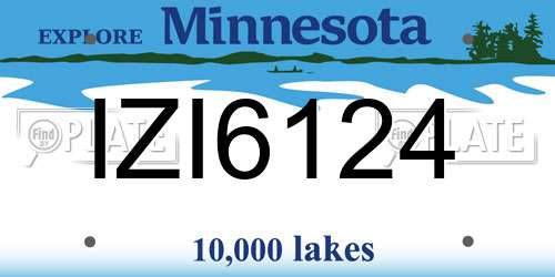 IZI6124 Minnesota License Plate