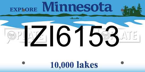 IZI6153 Minnesota License Plate