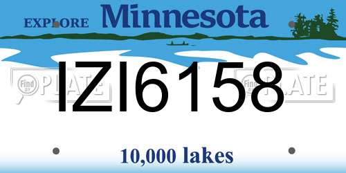 IZI6158 Minnesota License Plate
