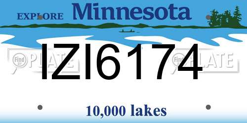 IZI6174 Minnesota License Plate