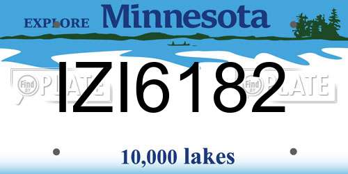IZI6182 Minnesota License Plate