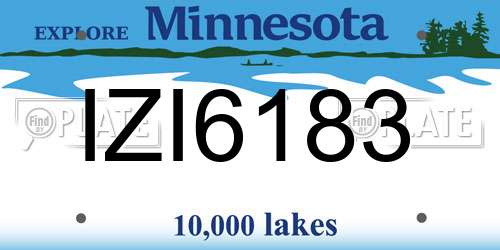 IZI6183 Minnesota License Plate