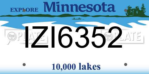 IZI6352 Minnesota License Plate