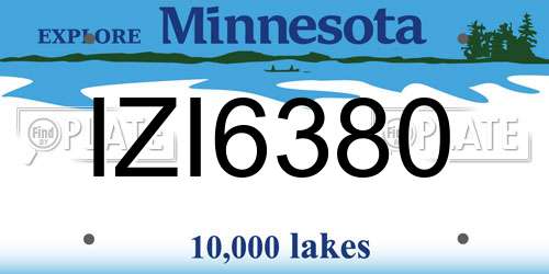 IZI6380 Minnesota License Plate