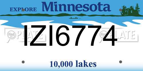 IZI6774 Minnesota License Plate