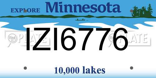 IZI6776 Minnesota License Plate