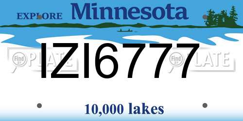 IZI6777 Minnesota License Plate