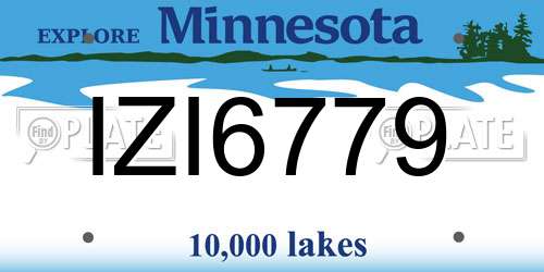 IZI6779 Minnesota License Plate