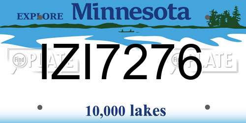 IZI7276 Minnesota License Plate