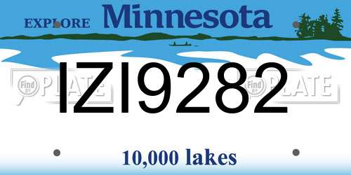IZI9282 Minnesota License Plate