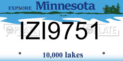 IZI9751 Minnesota License Plate