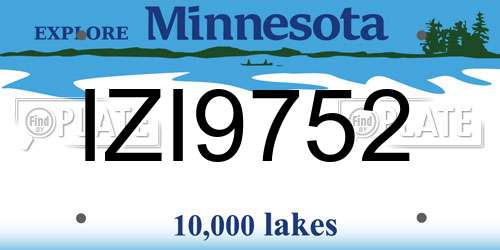 IZI9752 Minnesota License Plate
