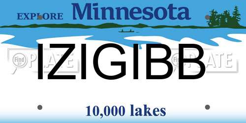IZIGIBB Minnesota License Plate