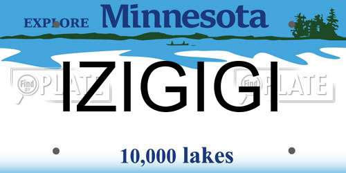 IZIGIGI Minnesota License Plate