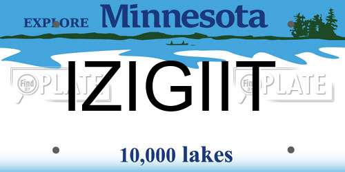 IZIGIIT Minnesota License Plate