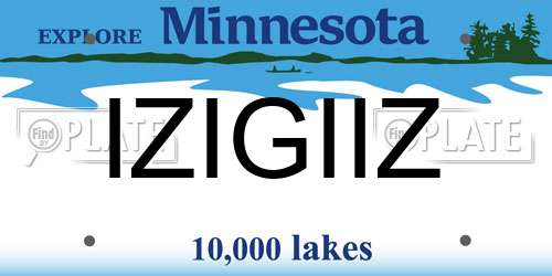 IZIGIIZ Minnesota License Plate