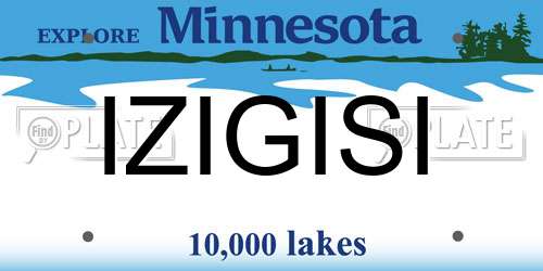 IZIGISI Minnesota License Plate