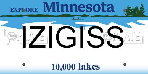IZIGISS Minnesota License Plate