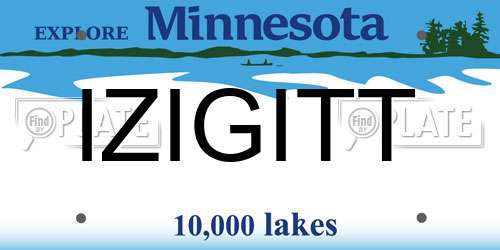 IZIGITT Minnesota License Plate