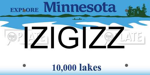 IZIGIZZ Minnesota License Plate