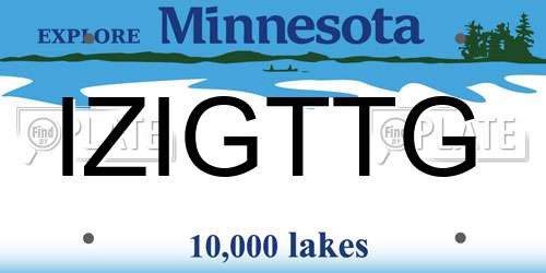 IZIGTTG Minnesota License Plate
