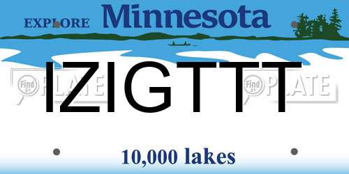 IZIGTTT Minnesota License Plate