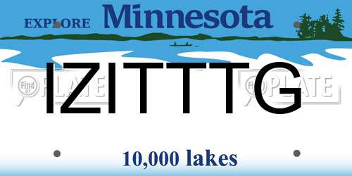 IZITTTG Minnesota License Plate