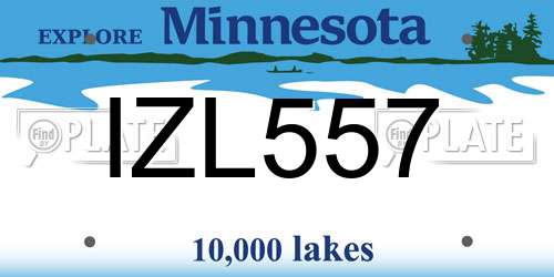 IZL557 Minnesota License Plate