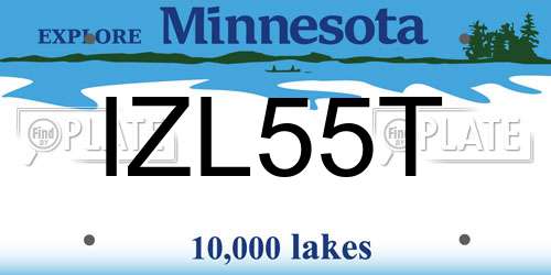 IZL55T Minnesota License Plate