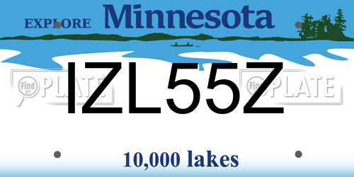 IZL55Z Minnesota License Plate