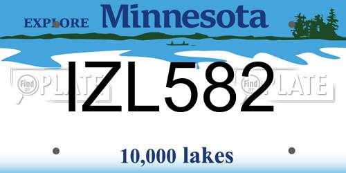 IZL582 Minnesota License Plate