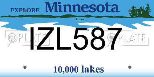 IZL587 Minnesota License Plate