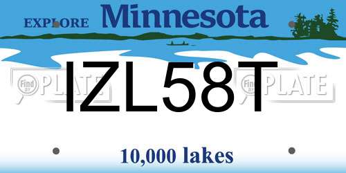 IZL58T Minnesota License Plate