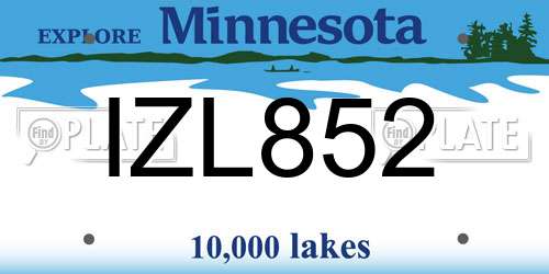 IZL852 Minnesota License Plate