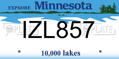 IZL857 Minnesota License Plate
