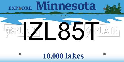 IZL85T Minnesota License Plate