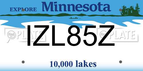 IZL85Z Minnesota License Plate