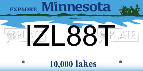 IZL88T Minnesota License Plate