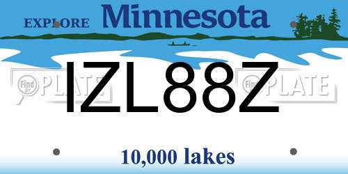 IZL88Z Minnesota License Plate