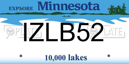 IZLB52 Minnesota License Plate