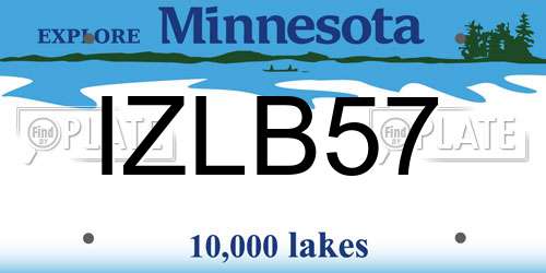 IZLB57 Minnesota License Plate