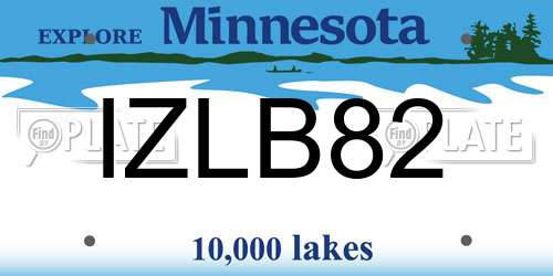 IZLB82 Minnesota License Plate