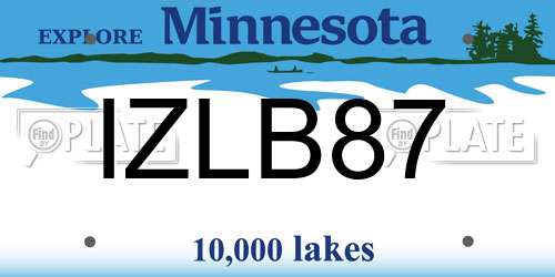 IZLB87 Minnesota License Plate