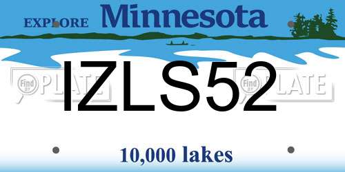 IZLS52 Minnesota License Plate