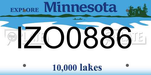 IZO0886 Minnesota License Plate